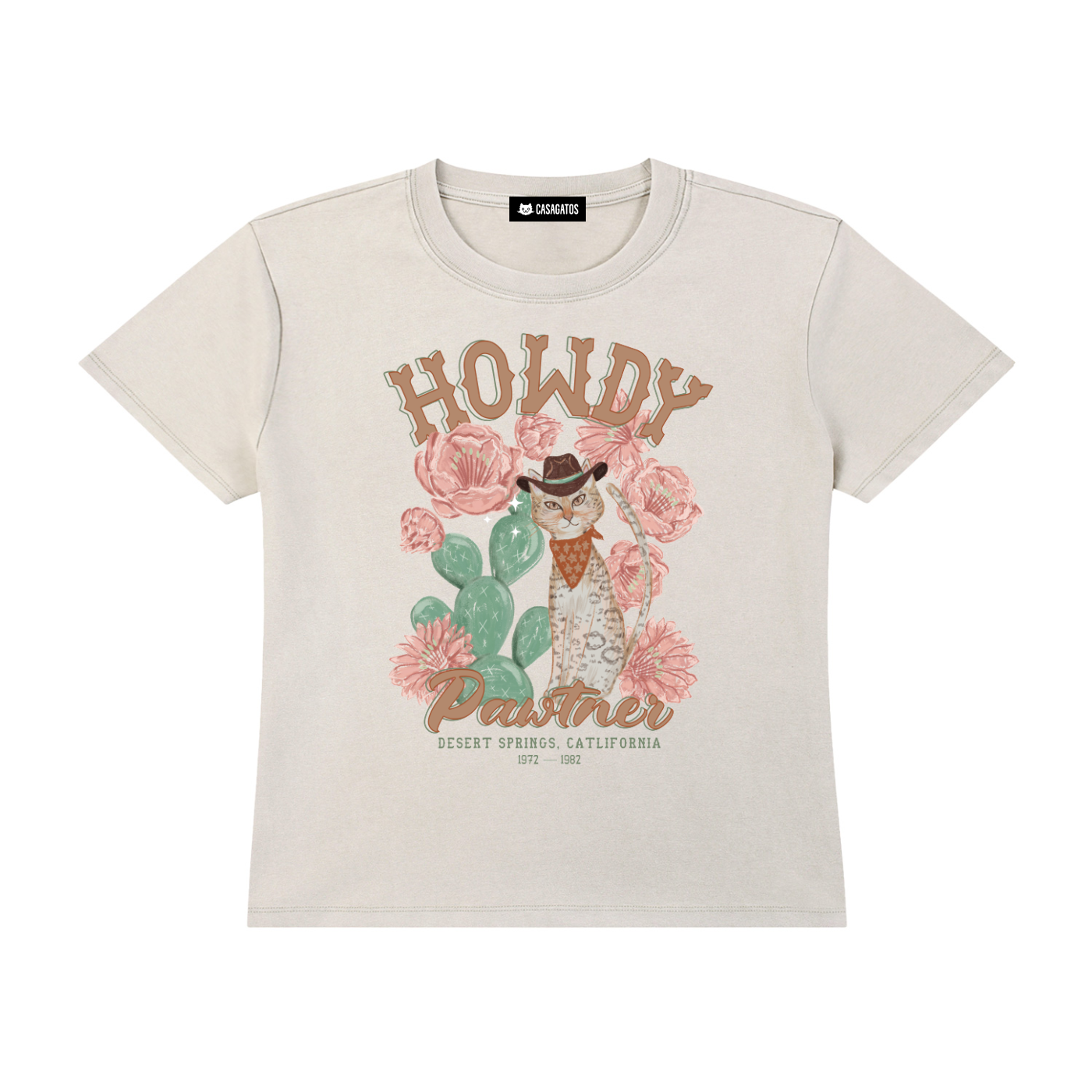 Howdy Partner — Desert Cat Vintage Wash Drop Shoulder T-shirt