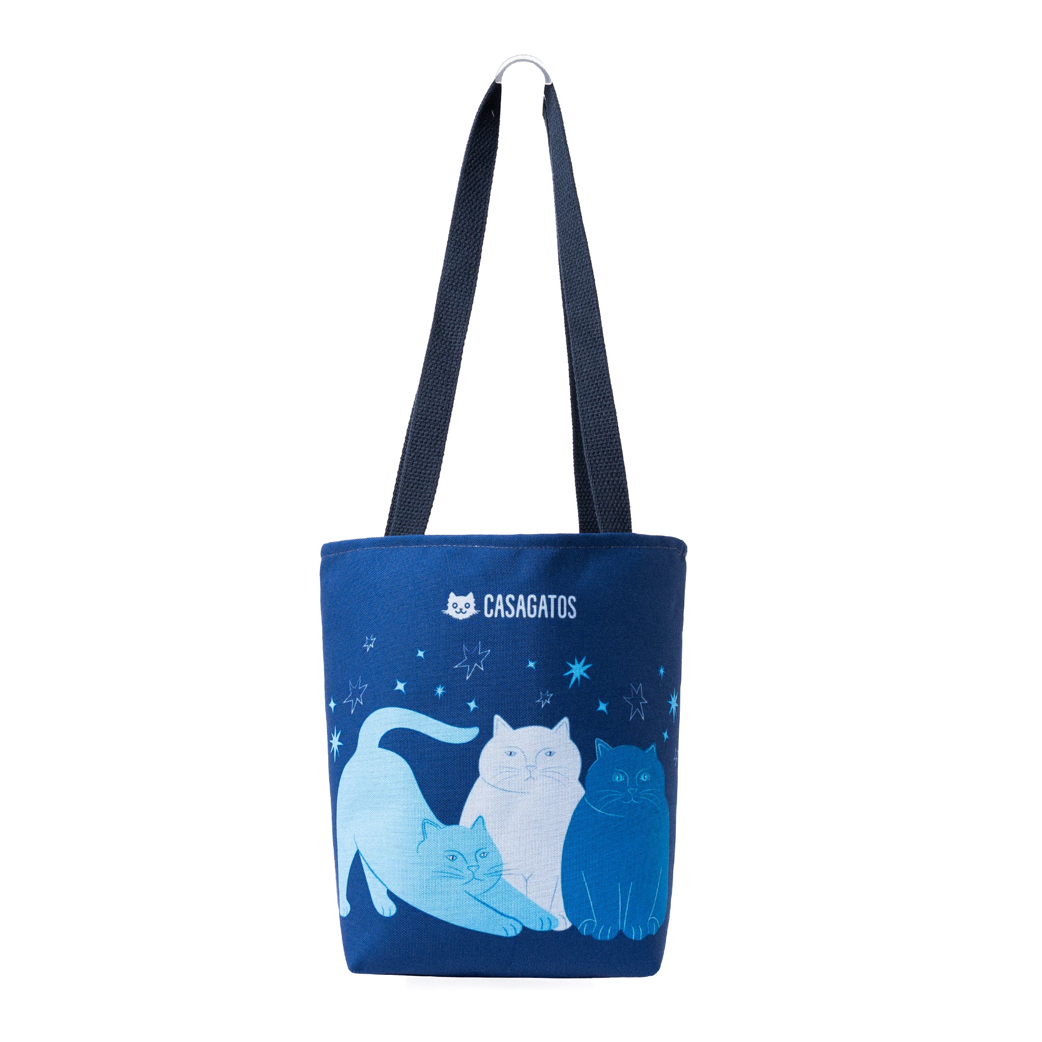 Blue Trio Cats tote bag | CasaGatos cat illustration