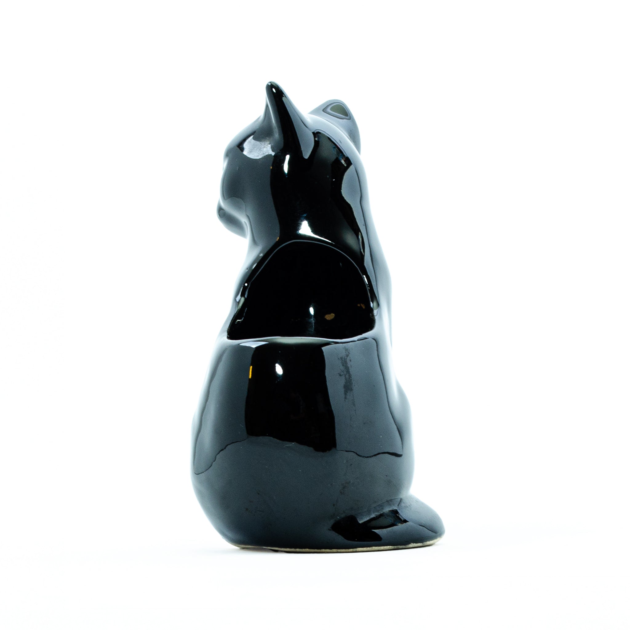 Sleek Black Cat Ceramic Vase – Minimalist & Mysterious