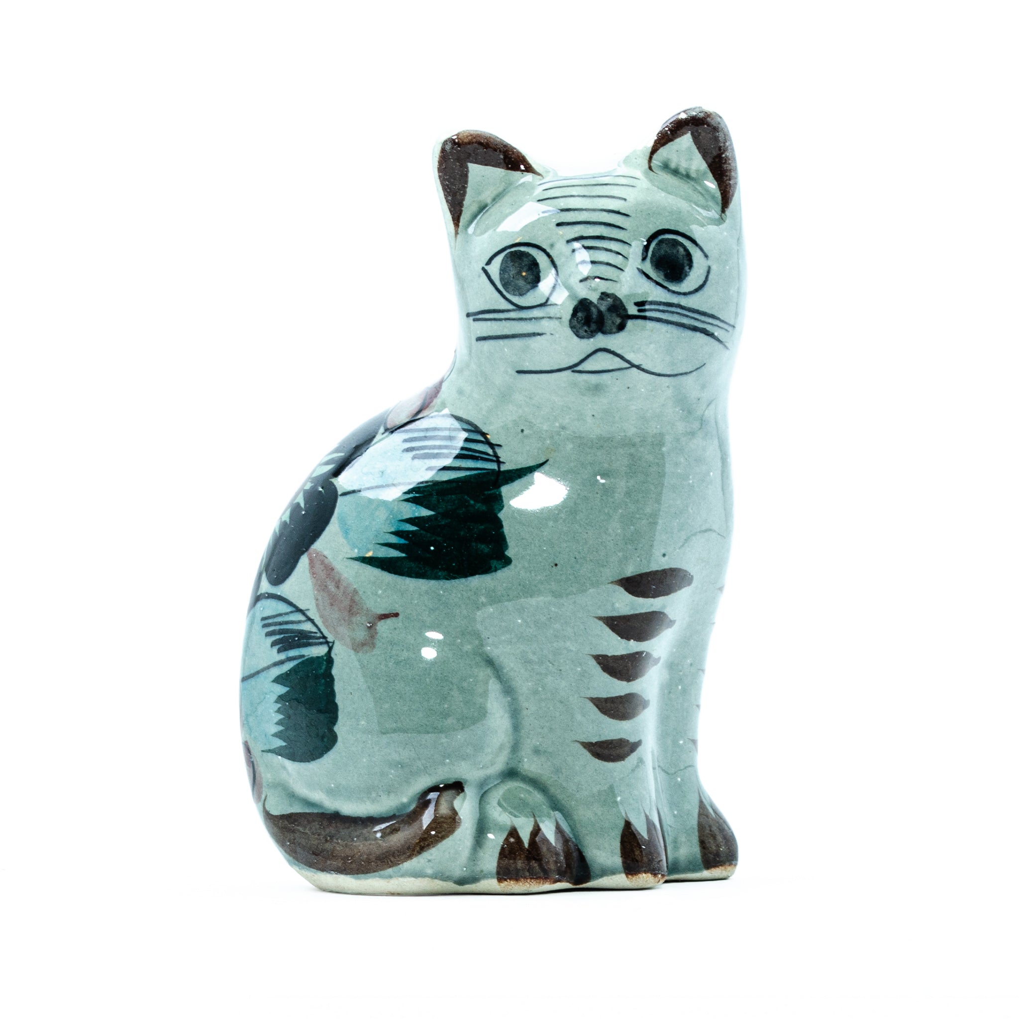 Colorful Talavera Pottery Cat – Hand-Painted Mexican Folk Art