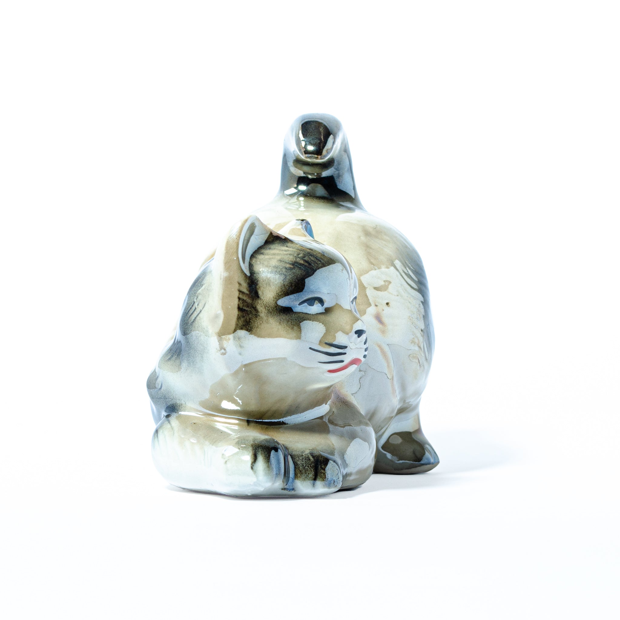 Brazilian Siamese Ceramic Cat – Vintage Midcentury Stretch Pose