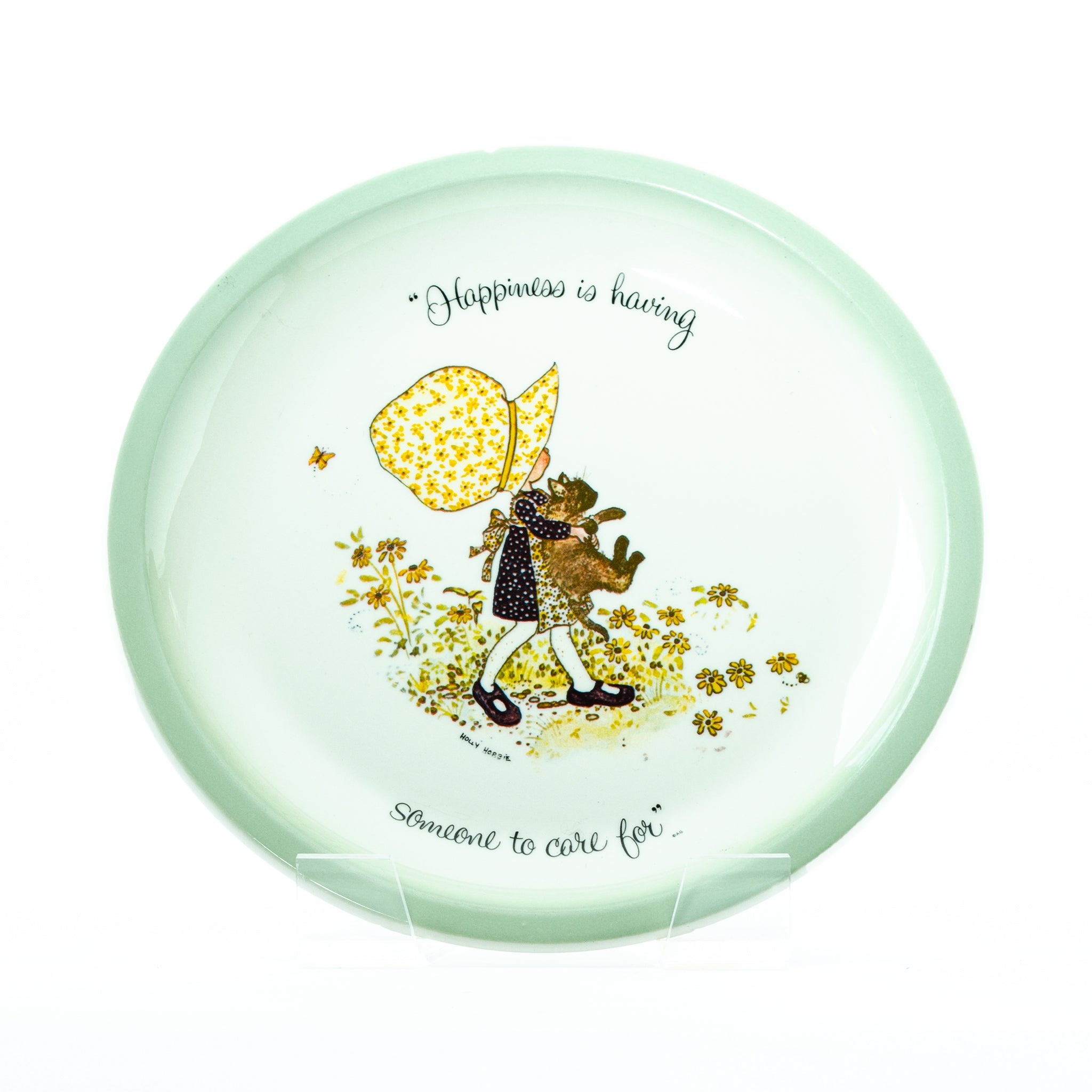 1970s Holly Hobbie Plate – 'Happiness Is Having Someone to Care For'