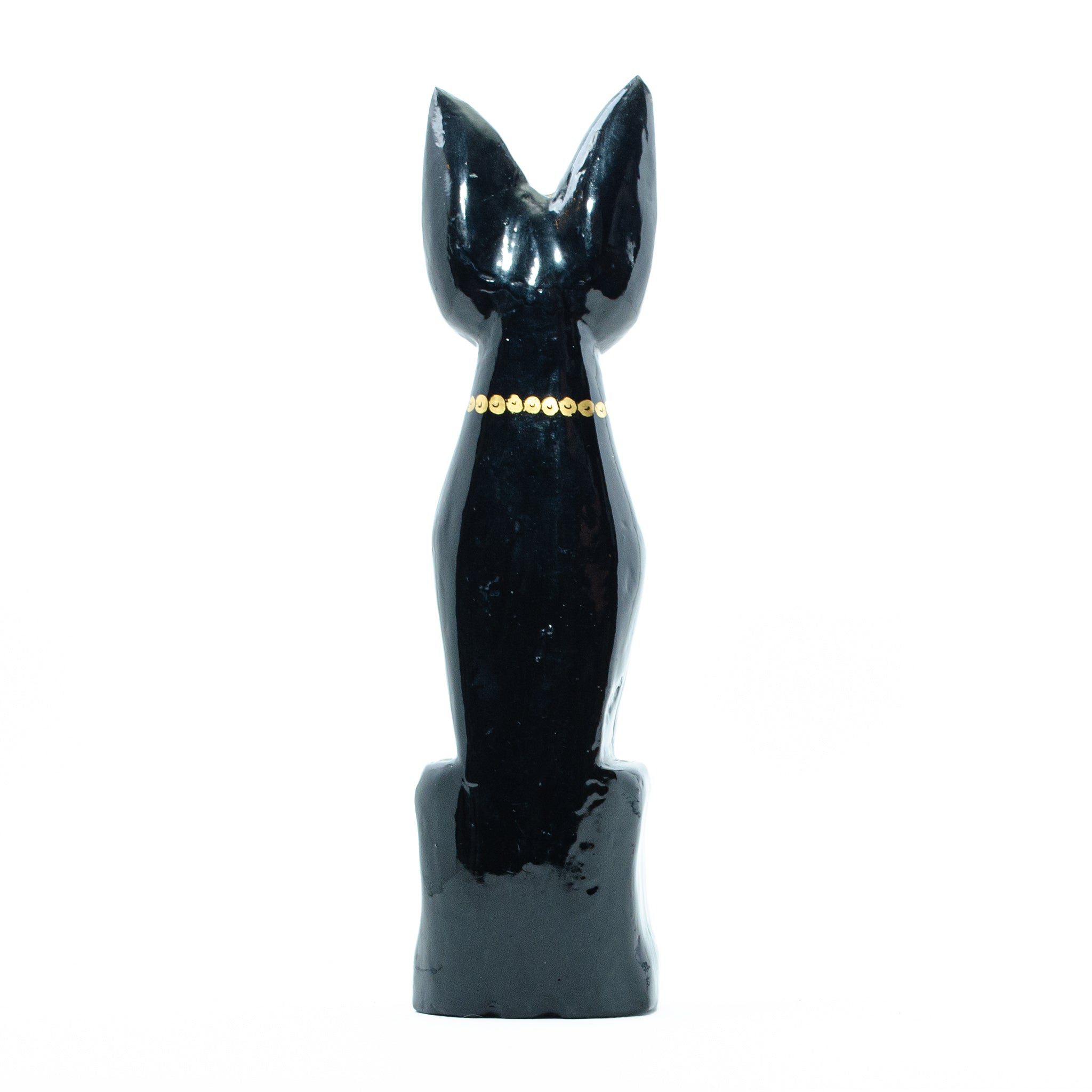 Egyptian Black Cat Statue with Gold Accents – Regal & Timeless