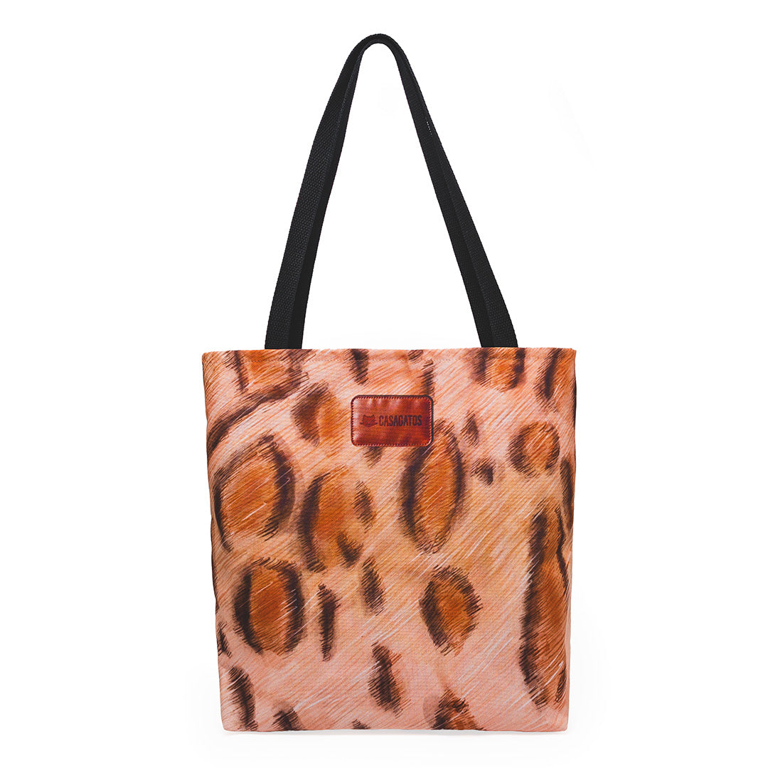 Bengal Cat Watercolor Tote Bag – Luxury Cat Fur Print Tote, 18x18 Everyday Bag