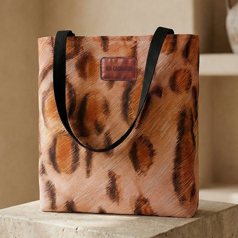 Bengal Cat Watercolor Tote Bag – Luxury Cat Fur Print Tote, 18x18 Everyday Bag