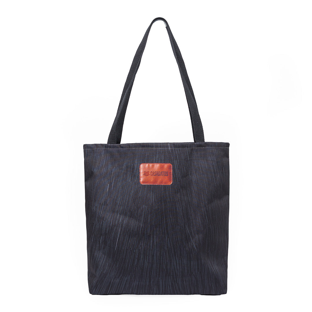 Black Cat Watercolor Tote Bag – Minimal Luxury Cat Lover Tote, 18x18