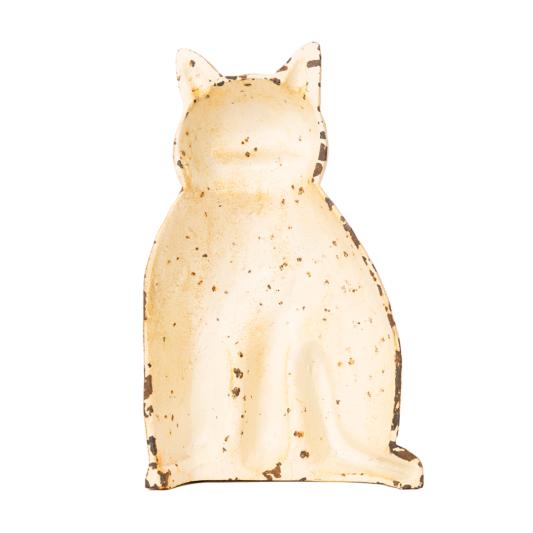 Vintage Cast Iron Cat Doorstop – 9” Rustic Sitting Cat