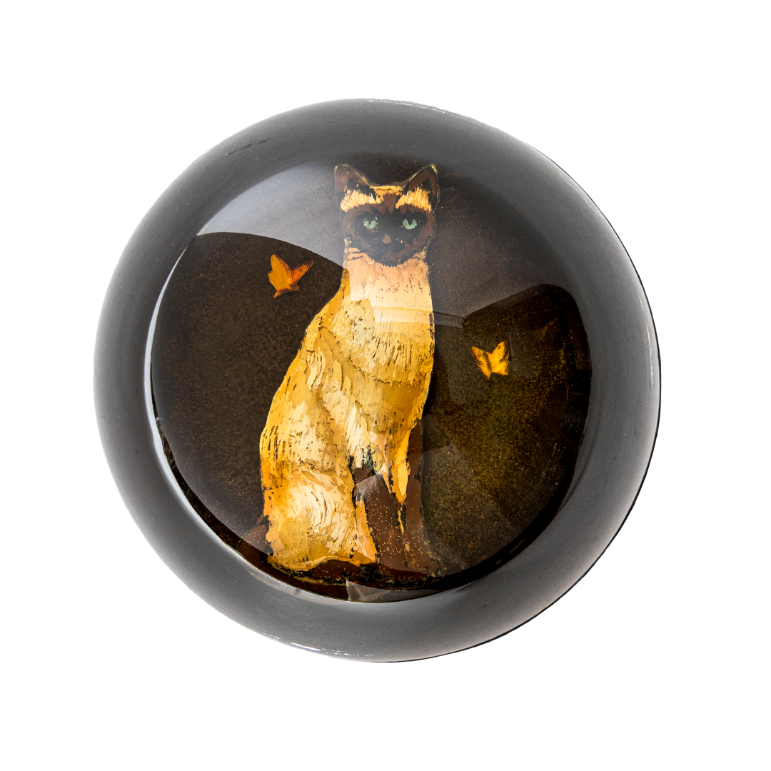 Vintage Siamese Cat Resin Paperweight – Gloria Gordon Style Lucite Art