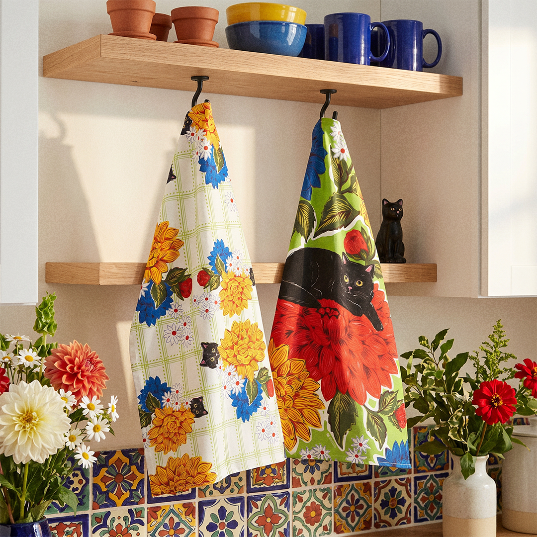 Black Cat Kitchen Towels | Set of 2
