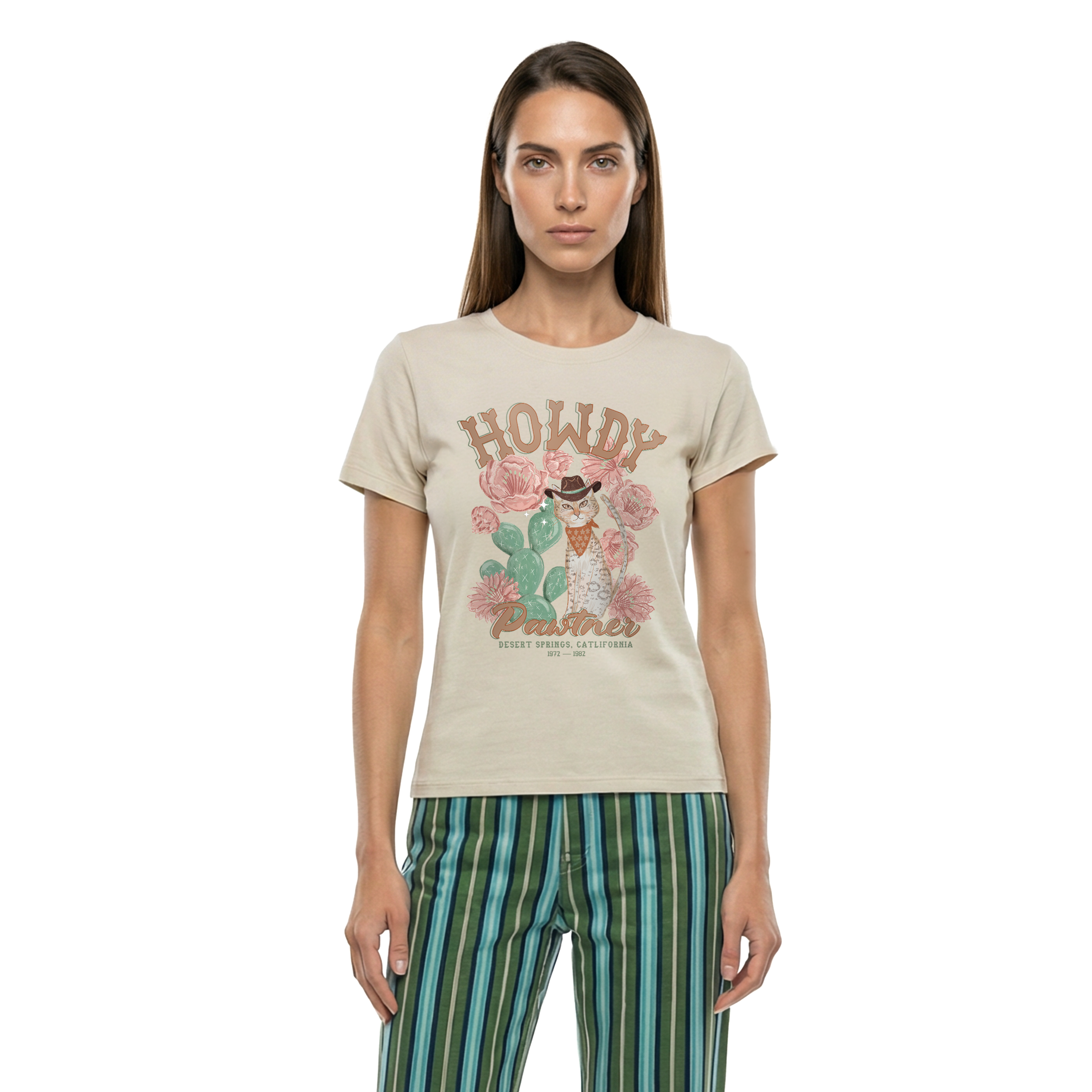 Howdy Partner — Desert Cat Vintage Wash Drop Shoulder T-shirt